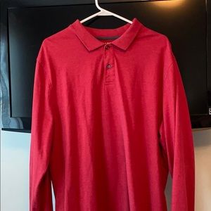 Red long sleeve collared shirt
